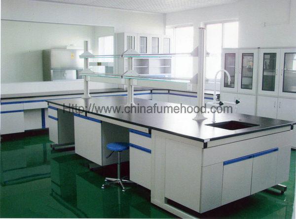3000x1500x850mm de Bank van het Laboratoriumeiland met Regelbare Betalende Houten Kabinetten 1