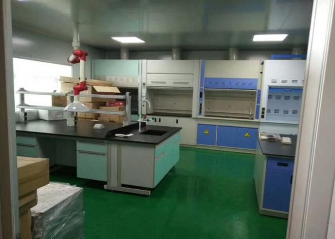 Chemisch Houten Laboratoriummeubilair, de Bank van het Laboratoriumeiland met Reagensplank 0