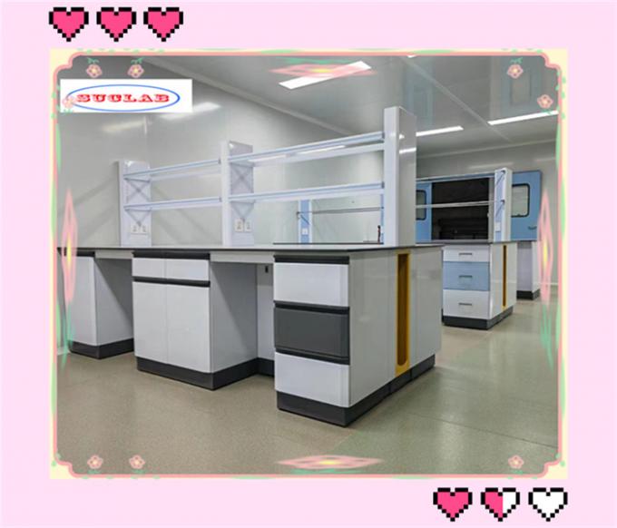 Fenool of epoxy hars plaat top chemie laboratorium bank laboratorium werkbank met planken 0