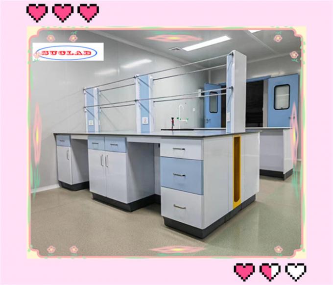 Fenool of epoxy hars plaat top chemie laboratorium bank laboratorium werkbank met planken 2
