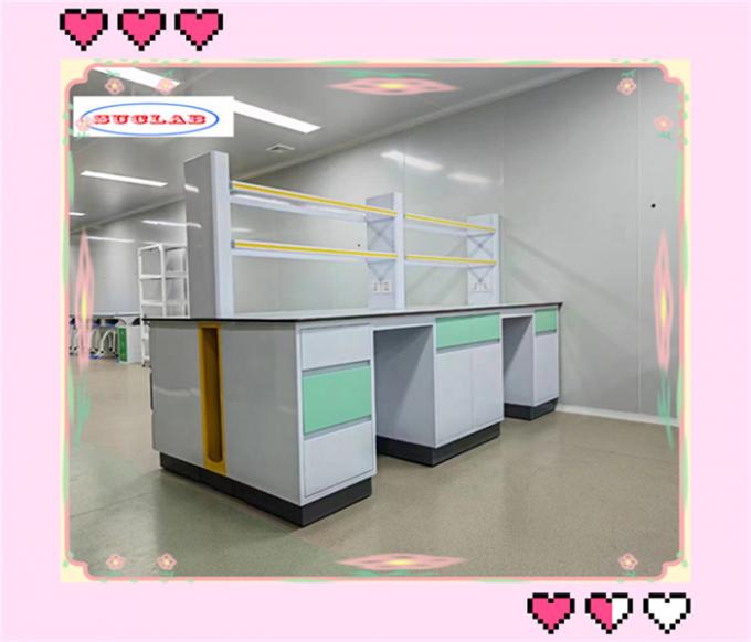 Functionele chemielab bench Lab werkbanen met roestvrijstalen kast en fenol/epoxy hars top 2