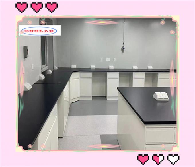 Laboratoriummeubilair met fenolische werkplaat 150cm X 75cm X 90cm 0