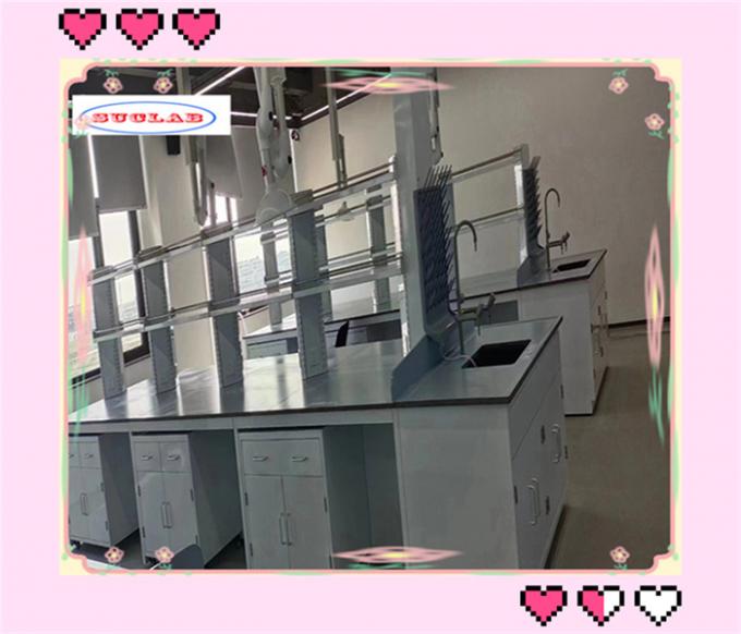 Warmte- en chemiebestendige witte chemie-laboratoriumbank laboratoriumtafels voor school en ziekenhuis 0
