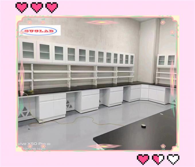 Warmte- en chemiebestendige witte chemie-laboratoriumbank laboratoriumtafels voor school en ziekenhuis 2