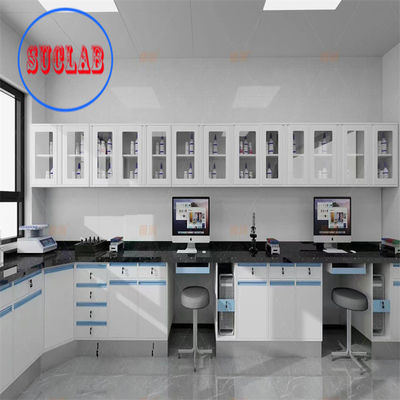 Goede prijs L*1500/750 W *800/850 mm H of aanpasbare laboratoriumbanken met planken en een gedeelde handvat online