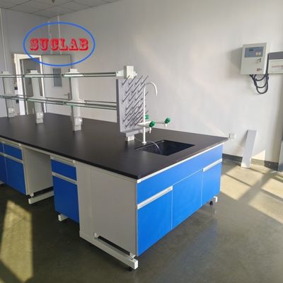 Goede prijs Aanpasbare afmeting L*1500/750 W *800/850mm H Chemie Lab Bench Leveranciers Rechthoekige vorm voor duurzame laboratoriumapparatuur online