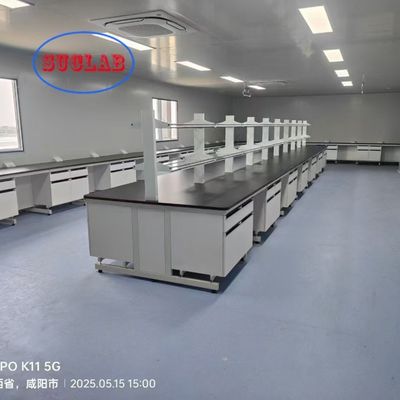 Goede prijs Geel chemie laboratorium bank makers voor aanpasbare afmetingen L * 1500/750 W * 800 / 850 mm H en laboratorium prestaties online