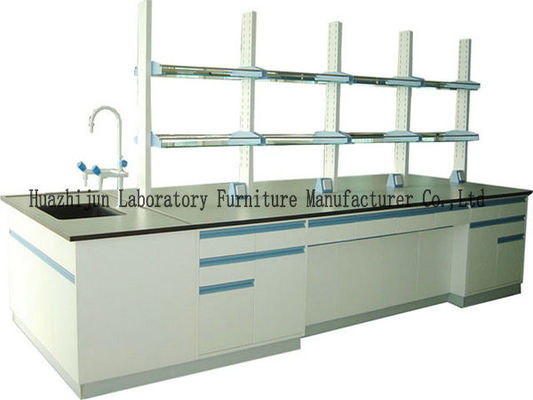 Goede prijs Centrale Meubilair Zwarte 12.7mm Countertops van het Staallaboratorium met Gootsteen en Waterkraan online