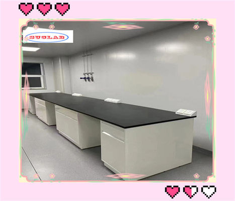Goede prijs Solid Chemistry Lab Bench met verstelbare glazen plank Server Type 12mm dikke glazen plank online