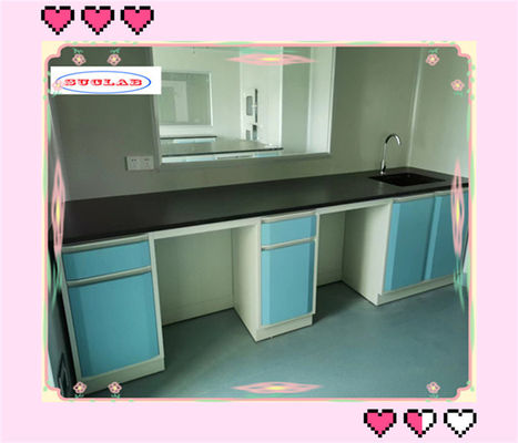 Goede prijs OEM Chemie Lab Bench Laboratory Workbenches Met Invoeging Aluminium Alloy Handle Steel Structure online
