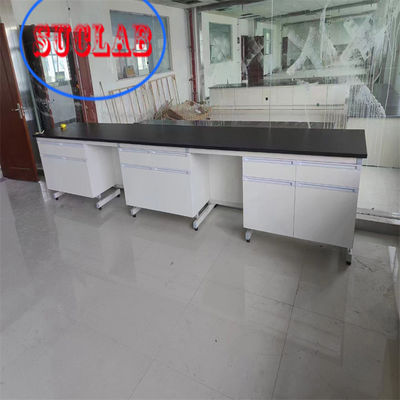 Goede prijs Chemie Lab Werkbank Hout Lab Casework Fabrikanten met chemisch bestand C Frame Stalen Frame Fenolische Hars Worktop online