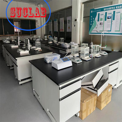 Goede prijs Chemical Resistant Chemistry Lab Werkbank Hout Lab Casework met meerdere kasten online