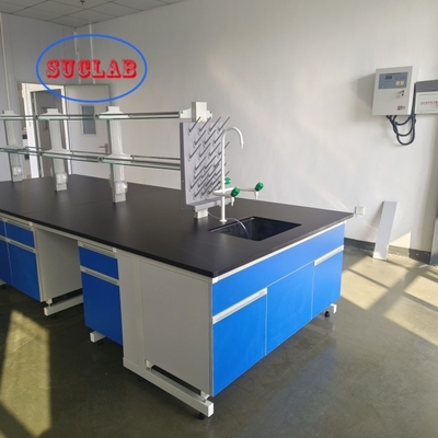 Goede prijs Aanpasbare afmeting L*1500/750 W *800/850mm H Chemie Lab Bench Leveranciers Rechthoekige vorm voor duurzame laboratoriumapparatuur online
