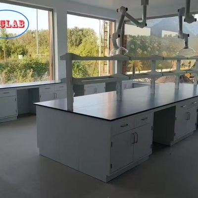 Goede prijs Full Steel Chemical Laboratory Workbench with 175° Buffer Hinge and Trespa Counter Tops online