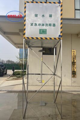 Goede prijs Exclusieve, beste kwaliteit roestvrijstalen gesloten veiligheidsnooddouche en oogspoeling met tank, veiligheidsstation, ideaal voor chemische fabrieken en gevaarlijke gebieden online